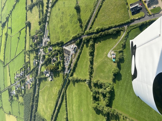 Aerial view of Boher. Taken during the 2025 Street Feast.